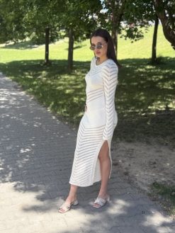 Dlhé šaty Dress krémové
